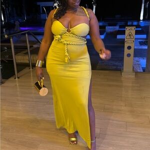 Sexy green maxi dress